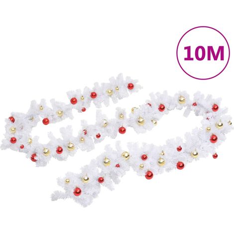 Guirlande de Noël décorée avec boules Blanc 10 m (1/5)