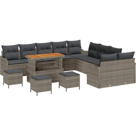 Garden Sofa Set with Cushion with Storage 14 pcs Grey vidaXL (1/5)