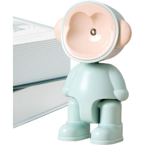 Robot à piles pour enfants, à pose ajustable Lampe de chevet chaleureuse pour chambre, salon, chambre d'enfant, bureau, table, étagère ou table de nuit