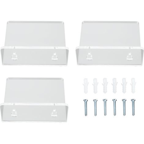 Étagère murale flottante en acrylique transparent (lot de 3) pour jouets, plantes en pot et poupées. (1/5)