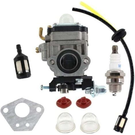 Kit de filtre à conduite de carburant pour débroussailleuse Kawasaki KBL23A, comprenant carburateur, joint de carburateur, clapet anti-retour et pompe de démarrage.