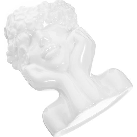 Vase Décoratif Buste Femme en Céramique Blanche Compact pour Décoration de Table et Maison Style Artistique Simple Adapté Salon ou Chambre (1/5)