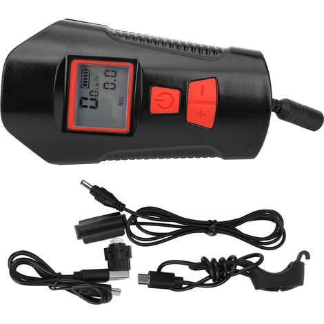 Phare de vélo étanche avec klaxon et compteur, rechargeable par USB pour les sorties nocturnes (rouge) (1/5)