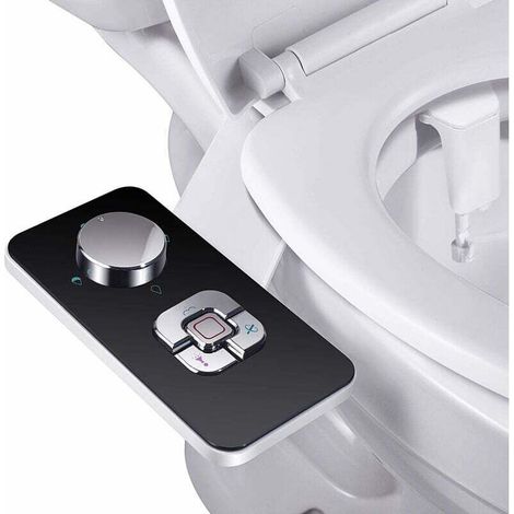 Pulvérisateur bidet non électrique avec double bus rétractables autonettoyantes - Nettoyage avant et arrière - Bouton poussoir réglable pour (1/5)