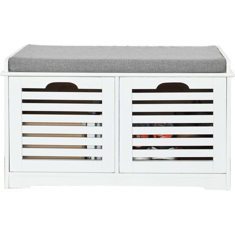 Banco de Almacenamiento con Cojines y 2 Cubos de Entrada del Gabinete Dresser Zapato Cómodo Banco FSR23-K-W SoBuy ES