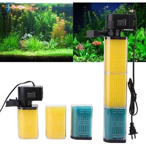 Filtre interne 3 en 1 pour aquarium avec filtre biochimique intégré, augmente l'oxygénation (CN220V 25W). (1/5)