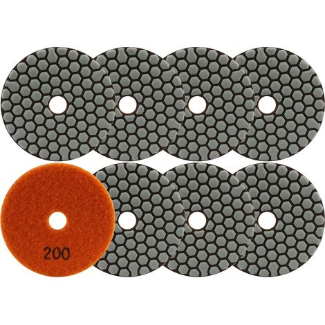 Disque Diamant de Polissage - 8 pièces 100mm 200 Tampon Polissage pour Granit Marbre Pierre Artificielle Quartz pour Meuleuse d'angle (1/5)