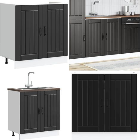 Panel para lavavajillas Lucca madera contrachapada negra - Cocina - Almacenamiento