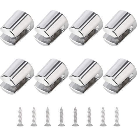 8pcs Polished Zinc Alloy Adjustable Wall Brackets for 4-6mm Glass Shelf (1/5)