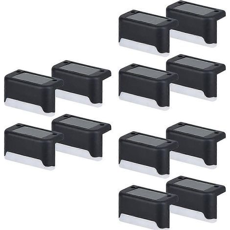 Lot de 12 lampes solaires LED pour escalier, jardin ou balcon, étanches et décoratives. (1/5)