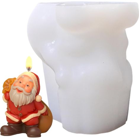 Moule de Noël - Père Noël Décoratif,Moule en Résine et Béton Thème,Pour Artisanat Fêtes Action De Grâce Automne Hiver Anniversaire Table Décoration (1/5)