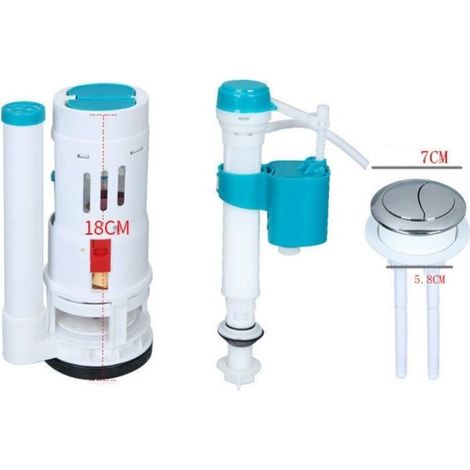 CSPARKV 18cm Ensemble 3 pièces Mécanisme de chasse pour réservoir encastré Convient aux toilettes à chasse d'eau monobloc (1/3)