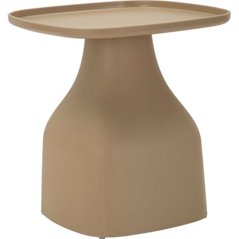Tavolino da Salotto Inhamb, Adatto per Indoor/outdoor, Forma Quadrato, Colore Ripiano Grigio, 48x48x50h cm Grigio Tortora