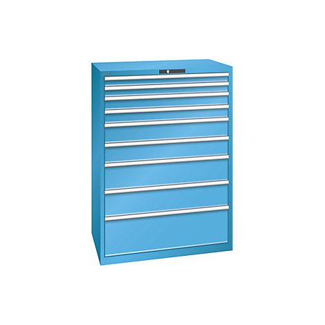 Cajonera con 9 cajones  A x P x H 1023 x 725 x 1450 mm  azul