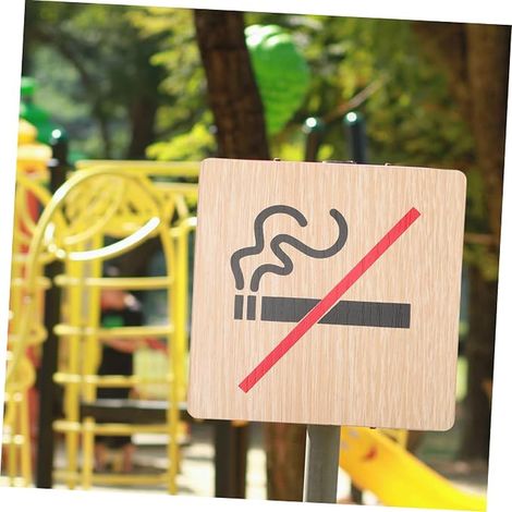 Panneau D'Interdiction De Fumer Panneau en Bois Panneau Suspendus Panneau D'Avertissement Panneaux en Bois Panneau Non-Fumeur De Parc (1/2)