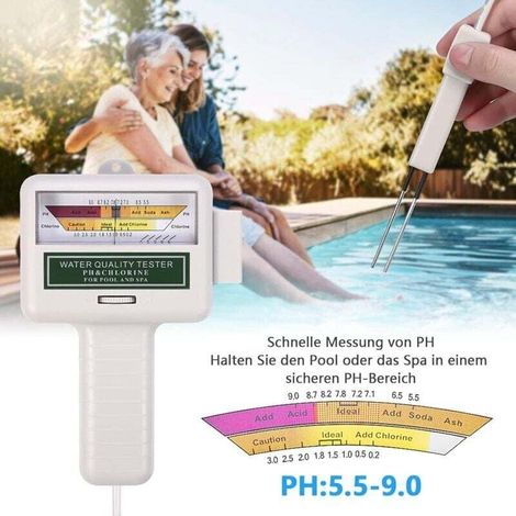 Kit de testeur de Compteur d'eau de Chlore PH, Moniteur numérique Portable d'analyse de la qualité de l'eau, Test pour l'analyseur électronique de la qualité de l'eau de la Piscine et du Spa (1/5)