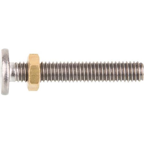 Vis d'ajustage en laiton brut M6 avec ecrou pour bouchon excentrique 93 073 06