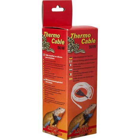 Lucky Reptile Thermo Cable - Cavo di Riscaldamento per terrari da 50 W - Cavo da 6,5 m con connessione Fredda da 1,5 m - Riscaldamento Veloce e Calore Uniforme - in Silicone Impermeabile (1/4)