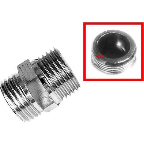 Mamelon égal laiton MÂLE-MÂLE à visser 3/8 chrome lourd