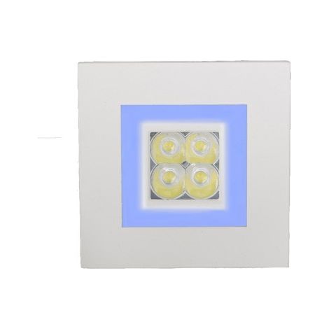 Empotrable LED cuadrado regulable "Focus" (6W 2CCT 320lm) IP20 fabricado en aluminio y acrílico color azul