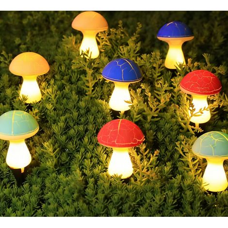 Sollbry 8 Pièces Lampes Solaires Champignons pour la Décoration Extérieure, Lampes Solaires à Fleurs, Lampe Solaire Exterieur Jardin, Étanche , pour Terrasse, Chemin, Pelouse, Jardin (1/5)