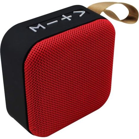 Mini enceinte Bluetooth portable, haut-parleur sans fil avec poignée, son stéréo, Bluetooth 4.2, adaptée aux fêtes, à la maison, aux activités extérieures et aux voyages, rouge (1/5)