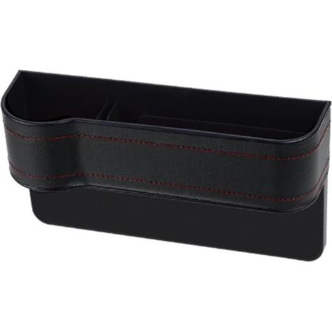 Lot de 2 organisateurs de couture de siège de voiture en cuir synthétique - Organiseur multifonction - Porte-gobelet - Compartiment pour cartes - Pour portefeuille, téléphone portable, clés (1/5)