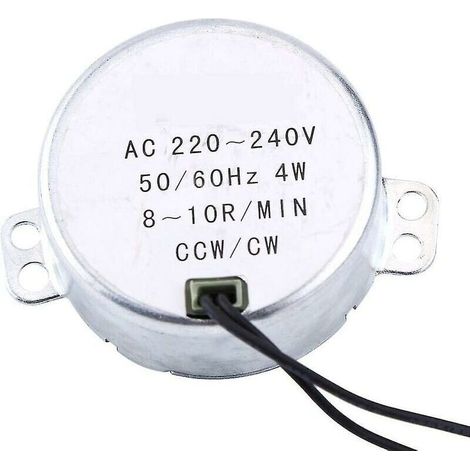 Microwave Oven Synchronous Motor as Replacement Motor for Tabletop Unit, 4W Cw/ccw Round Synchronous Motor 220-240V (8-10rpm) (1/5)