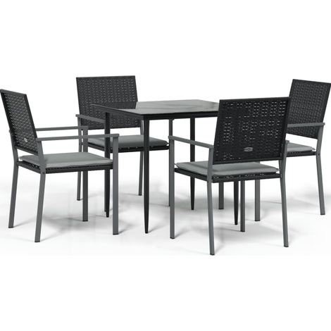 Ensemble à manger de jardin 5 pcs,Salon de jardin coussins résine tressée acier CFW89986 (1/5)