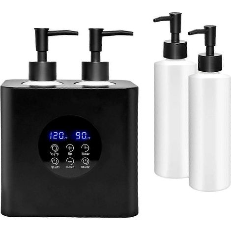 Chauffe-huile de massage électrique portable pour la maison, le salon et le spa, avec distributeur d'huile, noir (1/5)