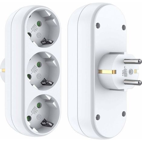Crezuo-Crezuo Kabelloser Mehrfachsteckdosenadapter, weißer Wandstecker, USB-Ladeadapter für Kameras