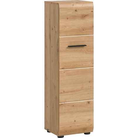 Badezimmer Midischrank mit 30 cm Breite in Eiche, 1 Tür, stehend/hängend montierbar - IGGESUND-158 (1/5)