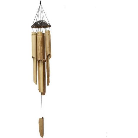 Carillon à Vent Carillon Bambou Déco Mobile Tubes Sonores Carillon Détente Jardin Porte Cloche Feng Shui 60 cm (1/4)