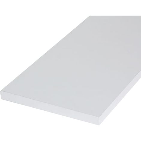 Mensola rettangolare Ecopan 60x30 cm spessore 1,8 cm in melaminico bianco bordo su 4 lati