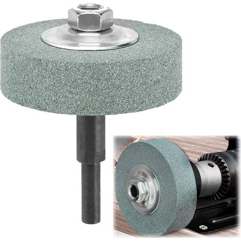 Adaptateur de meule et meule pour perceuse, tête de meulage en métal, conversion de perceuse électrique en meuleuse, 75 mm OD 10 mm ID vert (1/5)