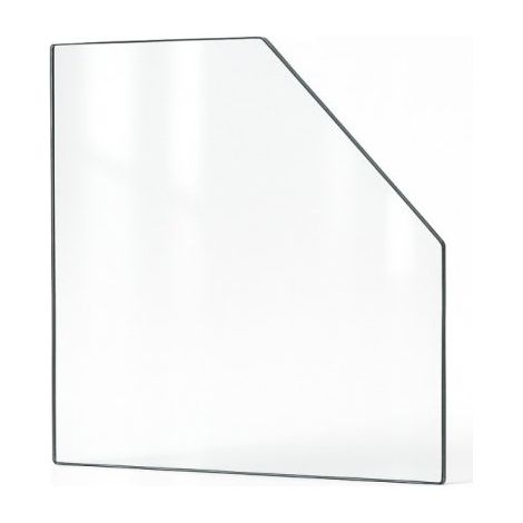 Vitre Invicta IWAKI - Verre 1 angle coupé Latéral droit pour poêle à bois - 172 / 26 x 370 / 267 x 4 mm (L1/L2 x H1/H2) - 4 mm (1/5)