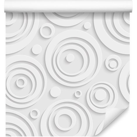 Papel pintado geométrico con círculos brillantes para salón y dormitorio, 50x1000 cm. (1/5)