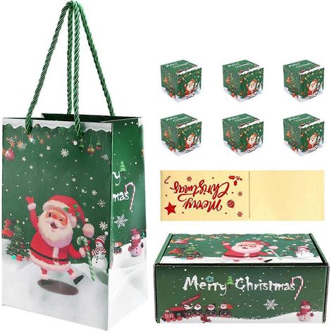 Coffret de tirelire de Noël pour billets et cadeaux (Vert, 6 pièces) (1/5)