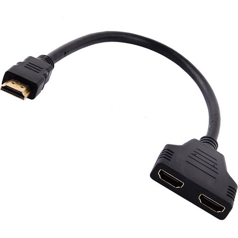 Répartiteur de câble HDMI, adaptateur répartiteur 1080P mâle vers double femelle 1 périphérique de sortie utilisé pour la télévision HD (1/5)