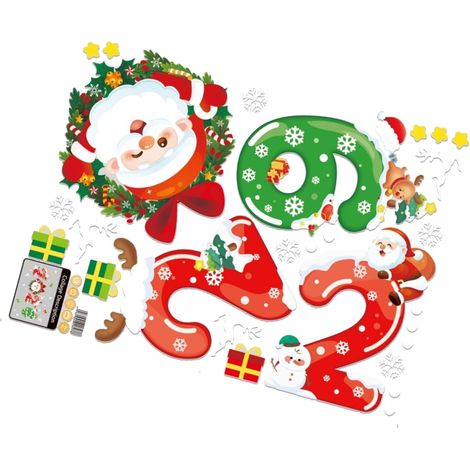 Autocollant décoratif en PVC avec visage de Père Noël - Facile à nettoyer - Décorations de Noël amovibles (1/5)