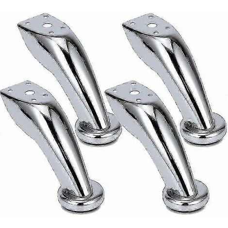 Pieds de canapé épais en acier inoxydable, ensemble de 4 pièces, pieds de meubles chromés, compatibles avec les canapés, les chaises, les tabourets et les armoires. (1/5)