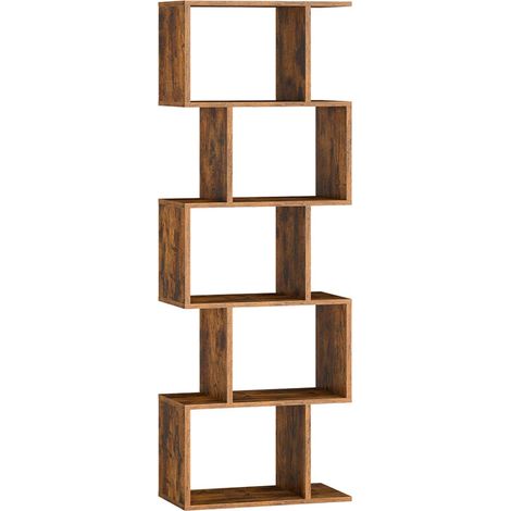 Libreria moderna a 6 ripiani divisorio per soggiorno camera da letto ufficio marrone 120004225