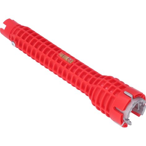 Clé à robinet 5 en 1 pour lavabo, facile à manipuler et à utiliser, en alliage d'aluminium et ABS, pour toilettes, salle de bain et cuisine. (1/5)