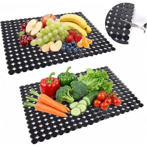 Tappetino per lavello in 2 pezzi,tappetino scolapiatti,tappetino protettivo per cucina,Ritagliabile su misura,4030 cm,Nero (1/5)