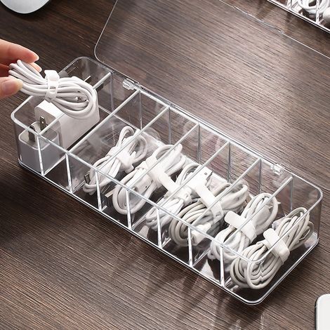 Staubdichte Kabelmanagementbox, Kabelverteiler, Organizer für Desktop-Datenkabel, Klemme für Handy-Ladekabel und Netzkabel (1/5)