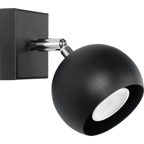 Applique murale Oculare noire métal GU10 Sollux SL.0443 (1/5)
