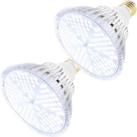 2 pièces Lampe de Croissance 100W E27 Blanc Spectre Complet Lampe pour Plante, 150 LEDs Lampe Led Horticole pour Plantes D'intérieur, Fleurs Légumes Semis Hydroponique Intérieur