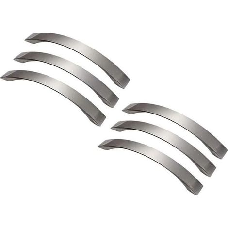 Set mit 6 Küchenschrankgriffen, Küchengriffe aus gebürsteter Aluminiumlegierung, geeignet für Schränke, Schubladen, Kleiderschränke (128 mm Lochabstand)