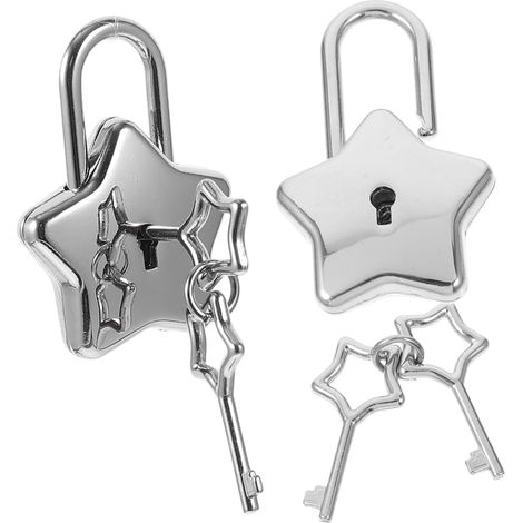 de 2 petits cadenas en forme d étoile avec clé pour bijoux à