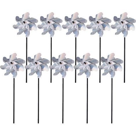 Moulin À Vent Répulsif - 10 Pièces - Plastique Réfléchissant Laser - Pour Jardin Terrasse Balcon - Anti-Oiseaux Et Animaux (1/5)